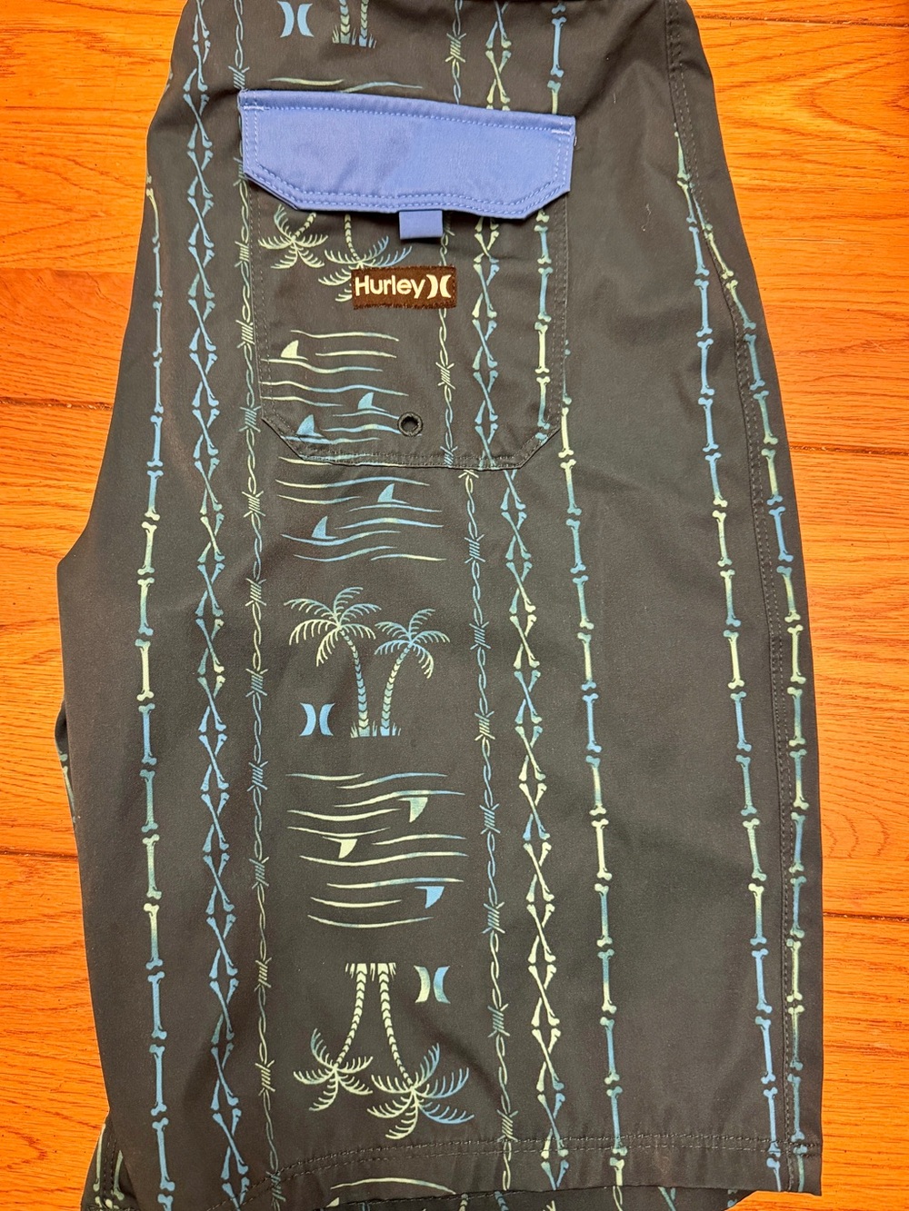 Hurley Blue Swim Shorts with Black Waistband